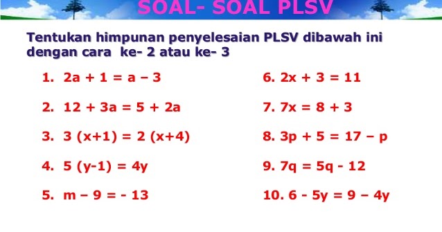 Detail Contoh Soal Persamaan Linear Satu Variabel Nomer 34