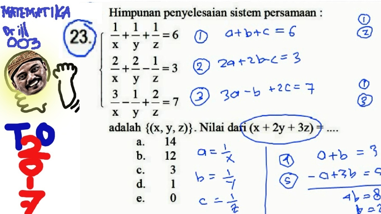 Detail Contoh Soal Persamaan Linear Tiga Variabel Nomer 18