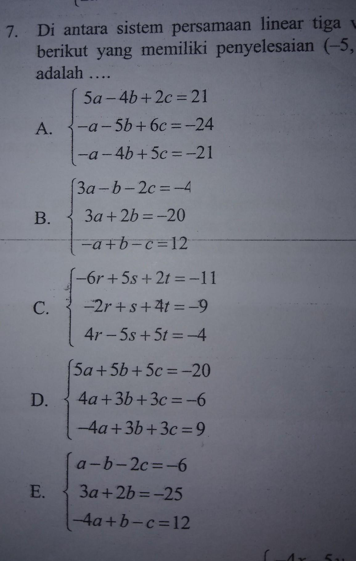 Detail Contoh Soal Persamaan Linear Tiga Variabel Nomer 23