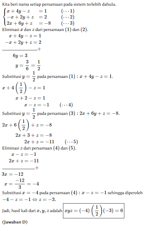 Detail Contoh Soal Persamaan Linear Tiga Variabel Nomer 33