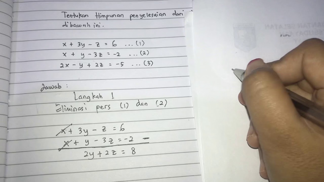 Detail Contoh Soal Persamaan Linear Tiga Variabel Nomer 34