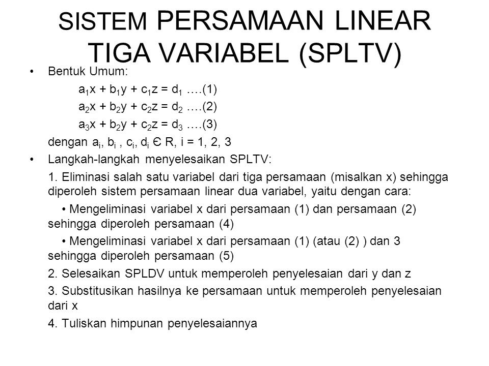 Detail Contoh Soal Persamaan Linear Tiga Variabel Nomer 35