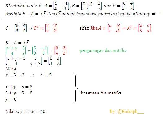 Detail Contoh Soal Persamaan Matriks Dan Penyelesaiannya Nomer 31