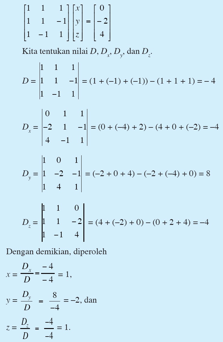 Detail Contoh Soal Persamaan Matriks Dan Penyelesaiannya Nomer 42