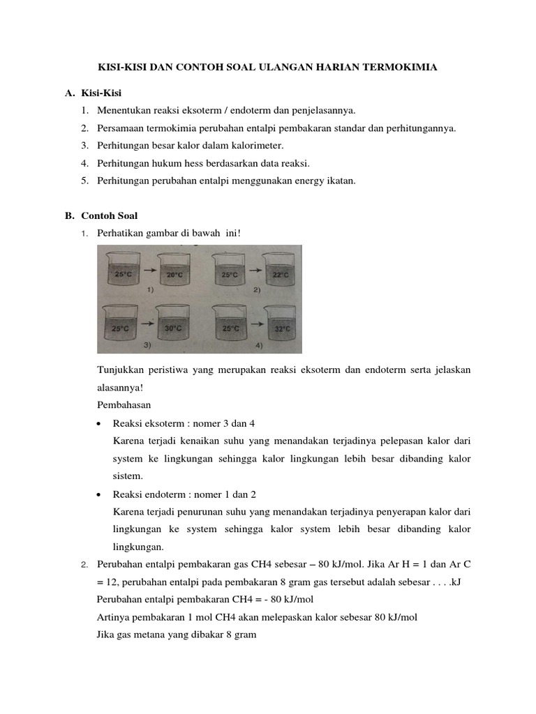 Detail Contoh Soal Persamaan Termokimia Nomer 47