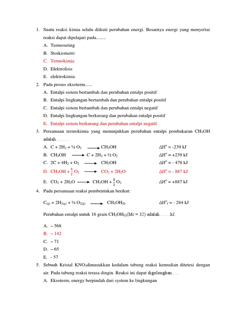 Detail Contoh Soal Persamaan Termokimia Nomer 10