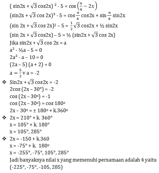 Detail Contoh Soal Persamaan Trigonometri Kelas 11 Nomer 19