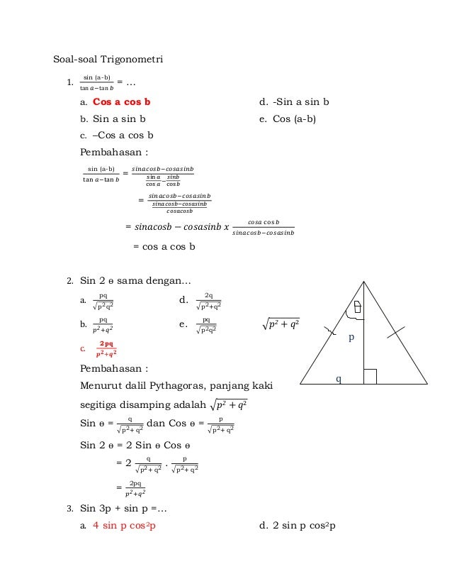Detail Contoh Soal Persamaan Trigonometri Kelas 11 Nomer 27