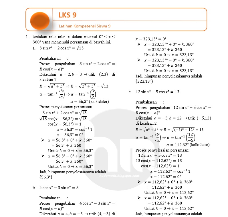 Detail Contoh Soal Persamaan Trigonometri Kelas 11 Nomer 34