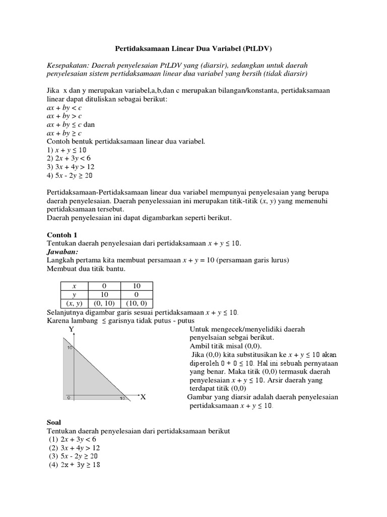 Detail Contoh Soal Pertidaksamaan Linear Dua Variabel Nomer 45