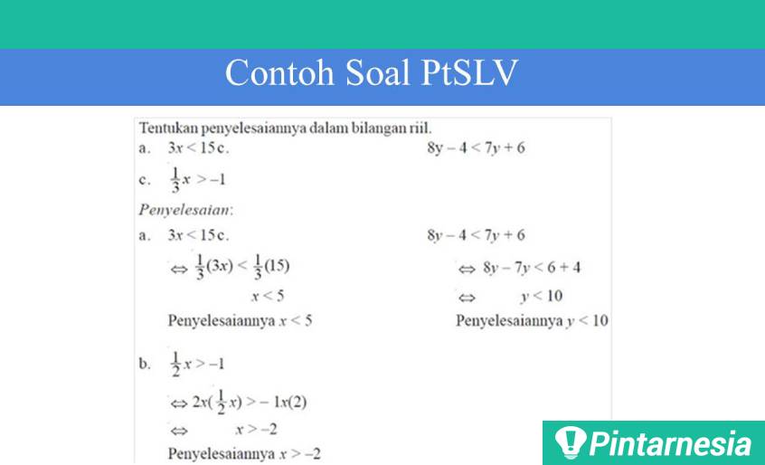 Detail Contoh Soal Pertidaksamaan Linear Satu Variabel Nomer 15
