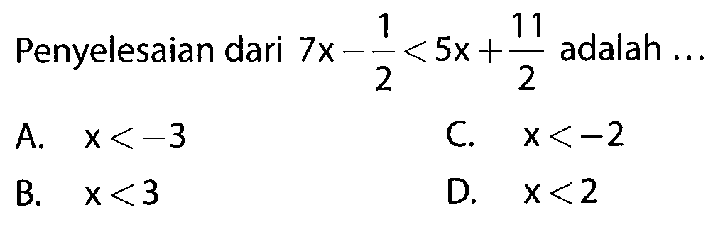 Detail Contoh Soal Pertidaksamaan Linear Satu Variabel Nomer 53