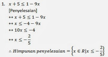 Detail Contoh Soal Pertidaksamaan Linear Satu Variabel Nomer 7