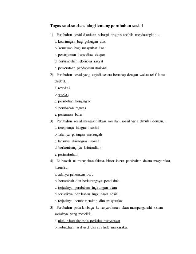 Detail Contoh Soal Perubahan Sosial Budaya Dan Globalisasi Nomer 17