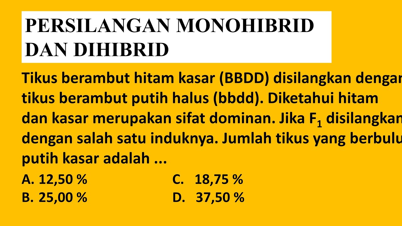 Detail Contoh Soal Pewarisan Sifat Nomer 49