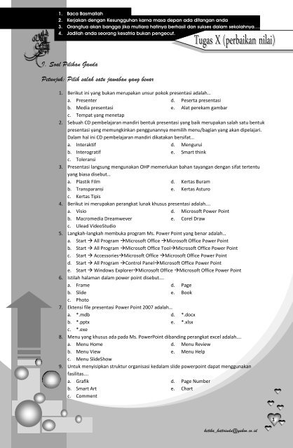 Detail Contoh Soal Pg Nomer 6