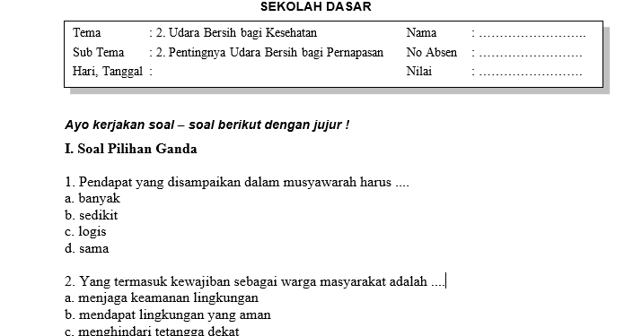 Detail Contoh Soal Pilihan Ganda Nomer 20