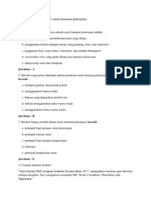 Detail Contoh Soal Pilihan Ganda Tentang Surat Pribadi Nomer 2