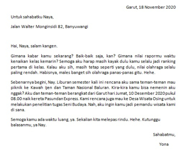 Detail Contoh Soal Pilihan Ganda Tentang Surat Pribadi Nomer 20