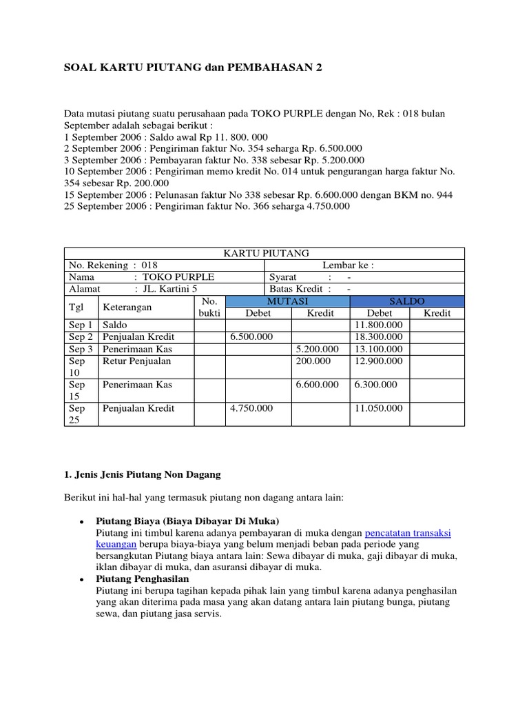 Detail Contoh Soal Piutang Nomer 11