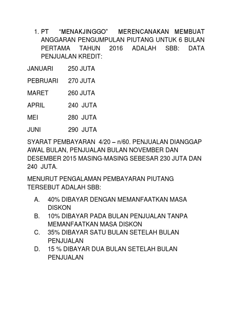 Detail Contoh Soal Piutang Nomer 18