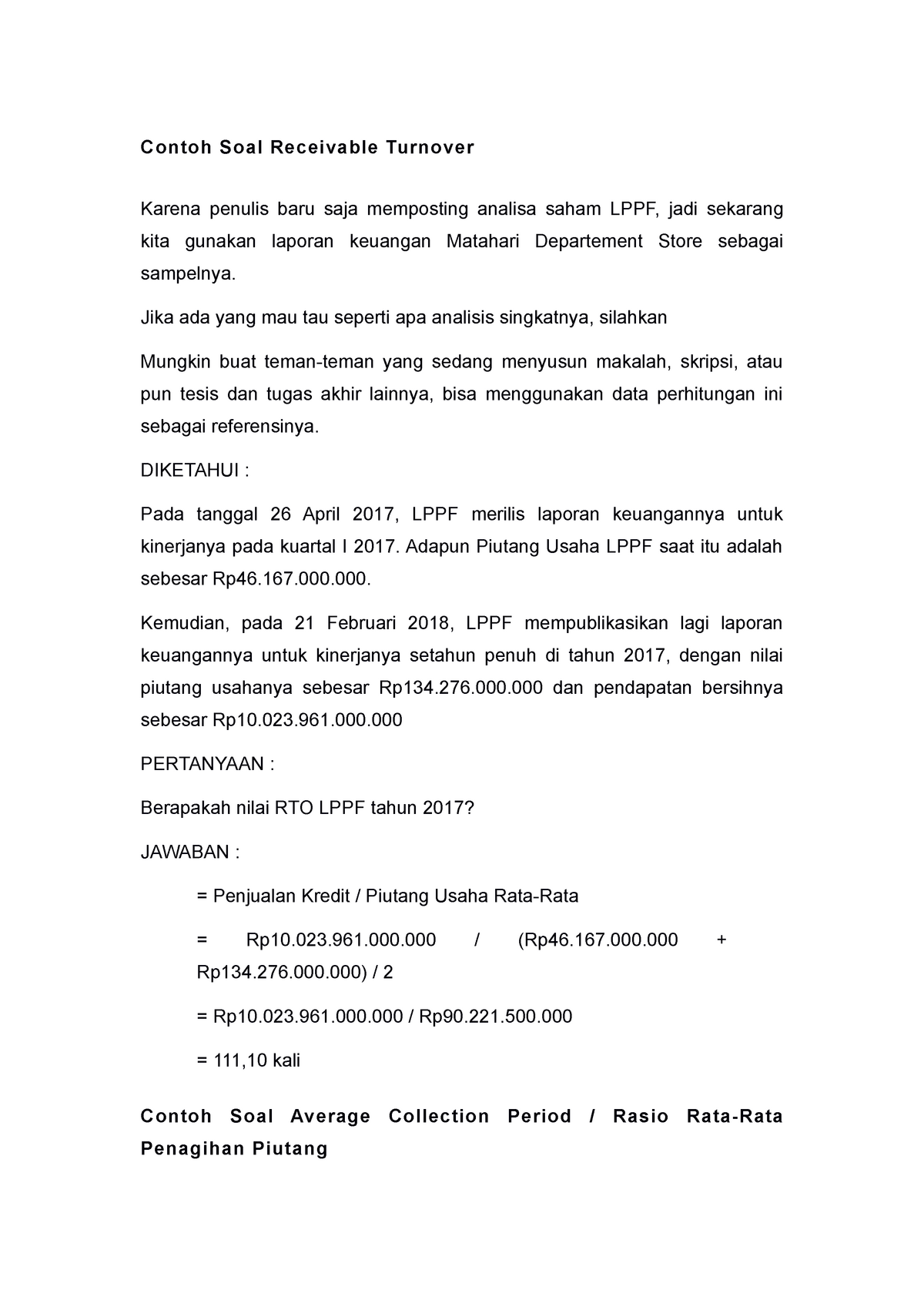 Detail Contoh Soal Piutang Nomer 36