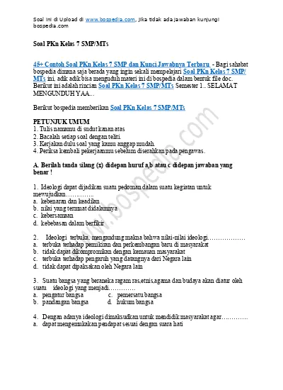 Detail Contoh Soal Pkn Nomer 11