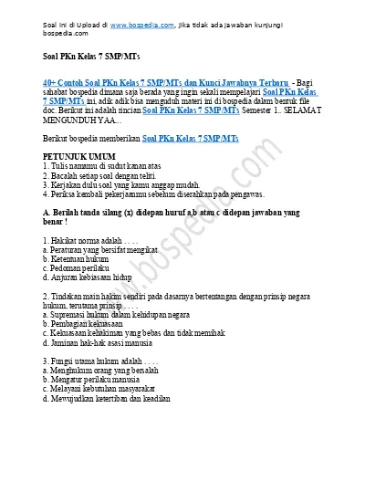 Detail Contoh Soal Pkn Kelas 11 Nomer 57