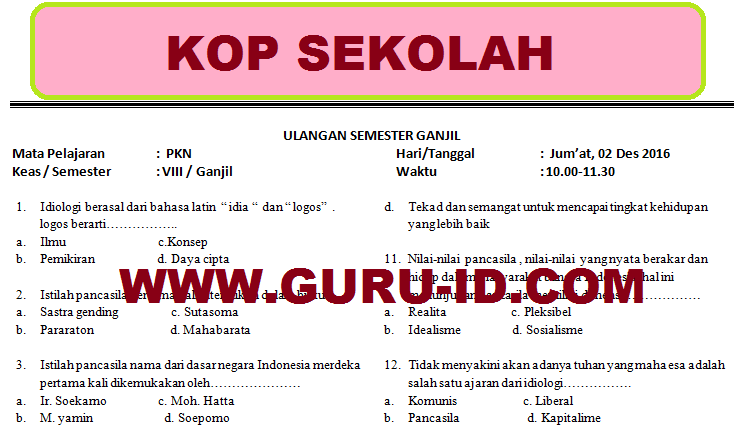 Detail Contoh Soal Pkn Kelas 11 Semester 2 Nomer 29