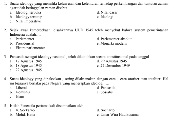 Detail Contoh Soal Pkn Kelas 12 Nomer 15