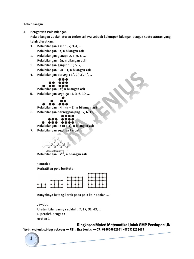 Detail Contoh Soal Pola Bilangan Nomer 25