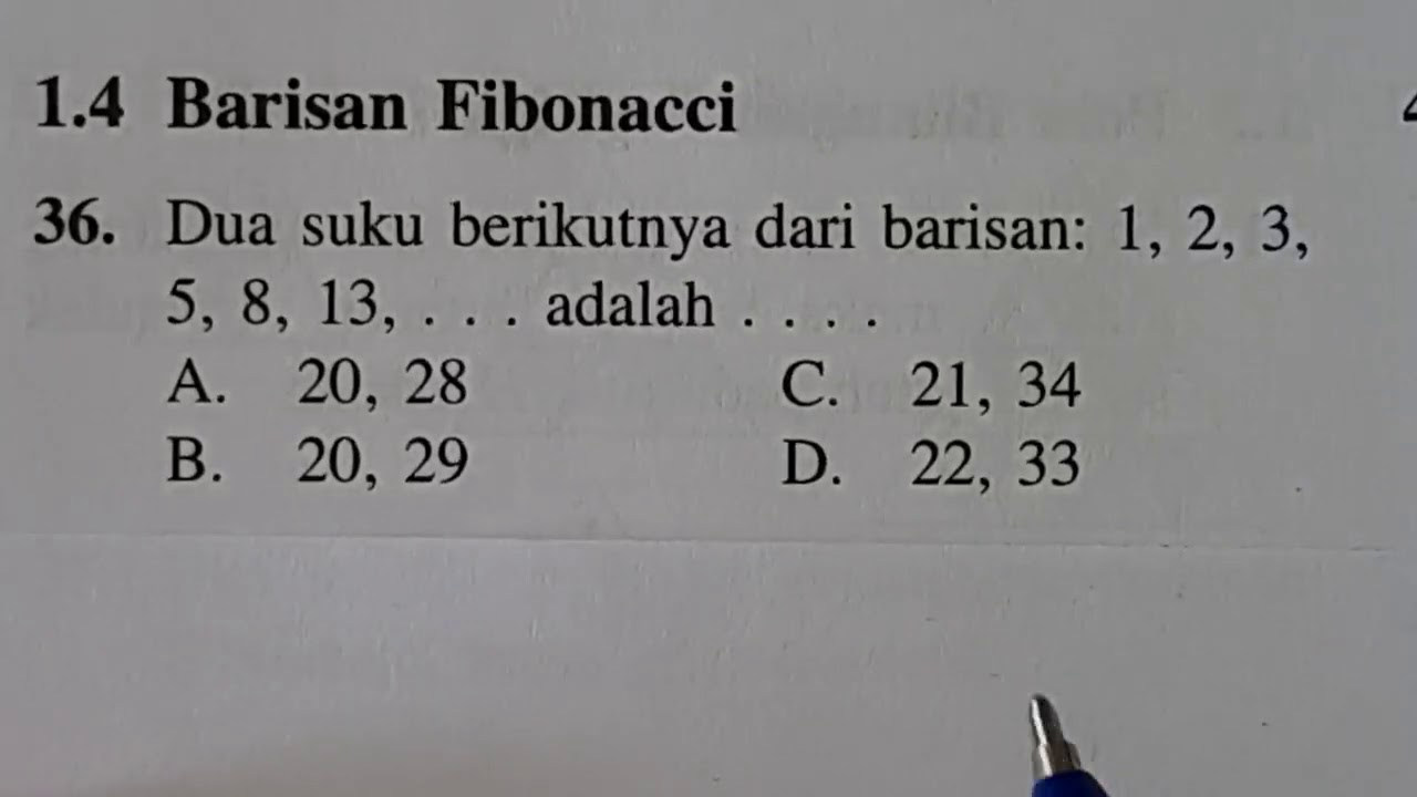 Contoh Soal Pola Bilangan Fibonacci - KibrisPDR
