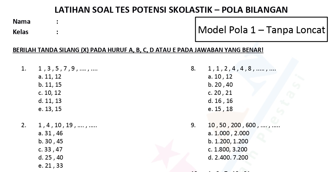 Detail Contoh Soal Pola Bilangan Kelas 8 Nomer 15