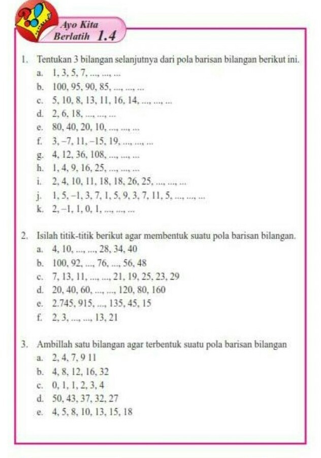 Detail Contoh Soal Pola Bilangan Kelas 8 Nomer 17