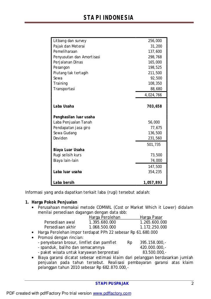 Detail Contoh Soal Pph Nomer 20