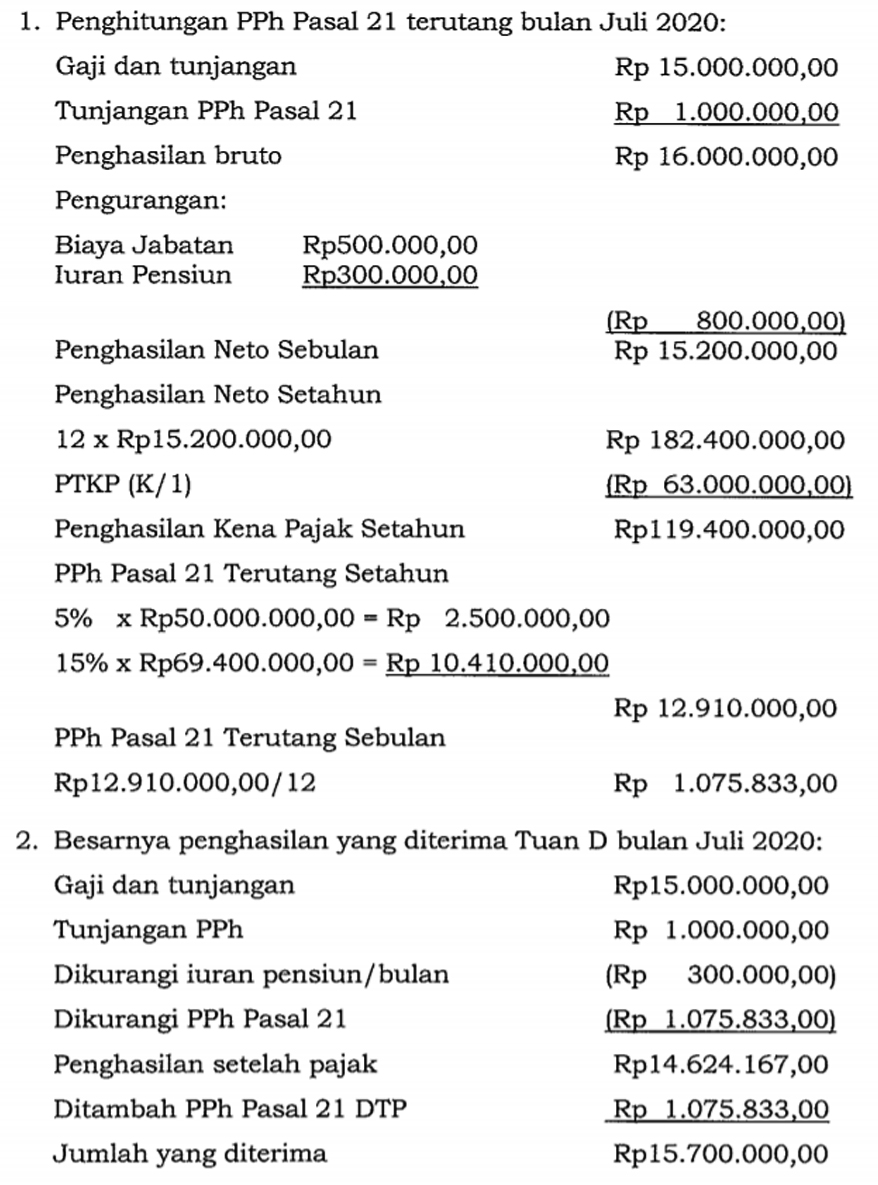 Detail Contoh Soal Pph 21 Nomer 3