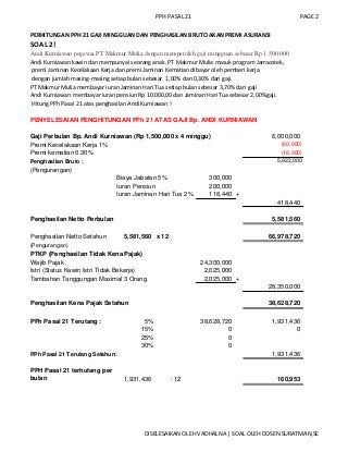 Detail Contoh Soal Pph Pasal 21 Nomer 54