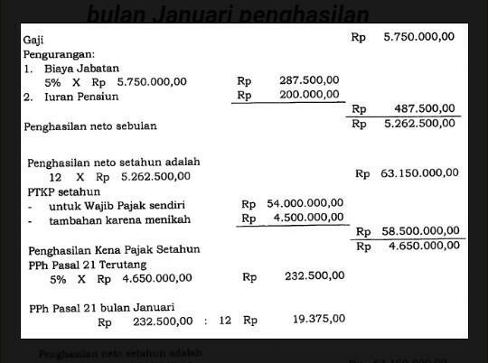 Detail Contoh Soal Pph Pasal 21 Nomer 10