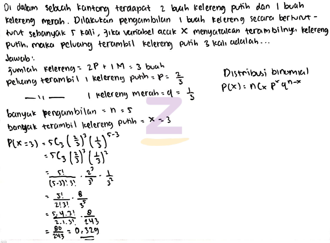 Detail Contoh Soal Probabilitas Binomial Nomer 51