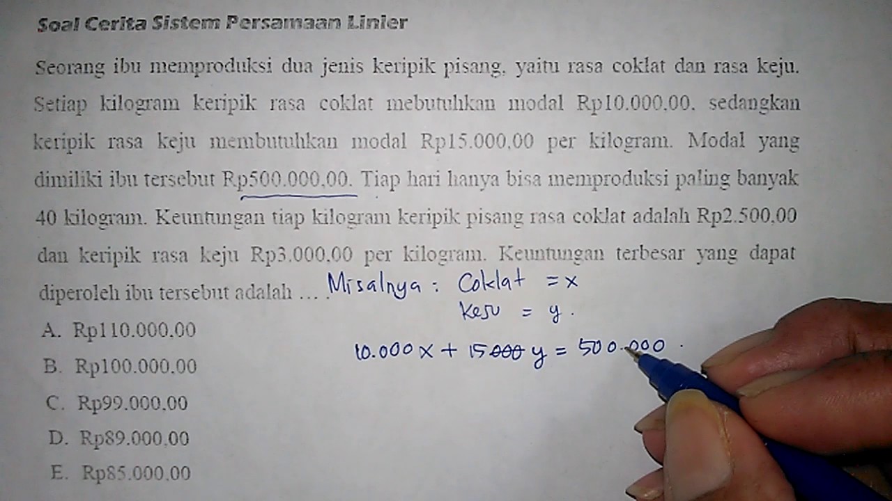 Detail Contoh Soal Program Linear Kelas 11 Nomer 45