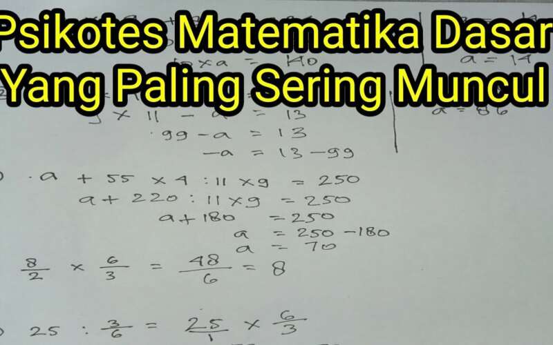 Detail Contoh Soal Psikotes Matematika Nomer 55