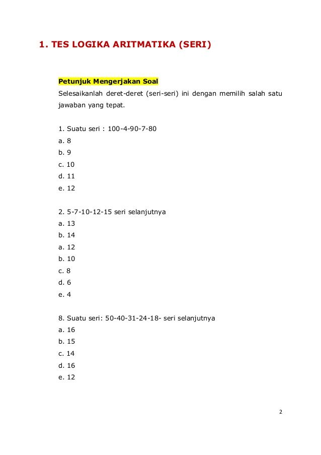 Detail Contoh Soal Psikotes Smp Nomer 11