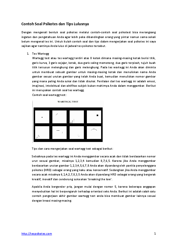 Detail Contoh Soal Psikotes Wartegg Nomer 47