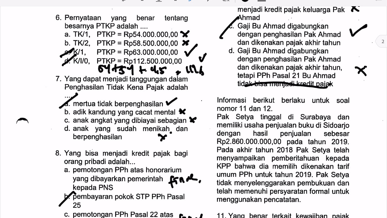 Detail Contoh Soal Ptkp Nomer 37