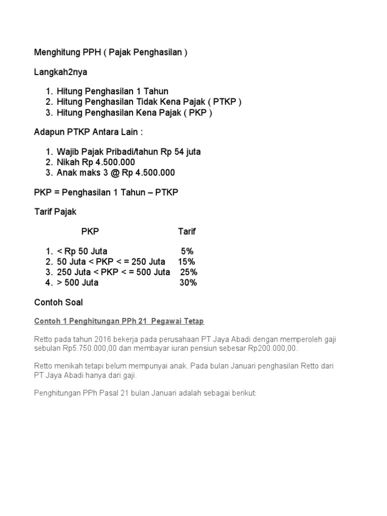 Detail Contoh Soal Ptkp Nomer 57