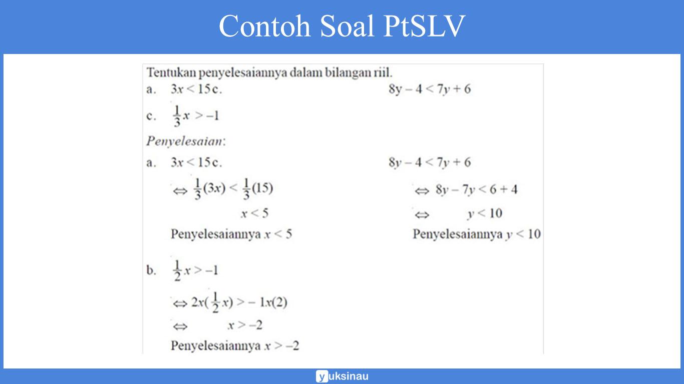 Detail Contoh Soal Ptlsv Nomer 5