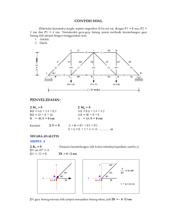 Detail Contoh Soal Rangka Batang Nomer 22