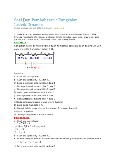 Detail Contoh Soal Rangkaian Listrik Kuliah Nomer 39