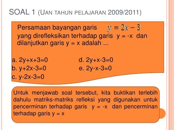 Detail Contoh Soal Refleksi Nomer 33