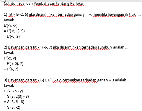 Detail Contoh Soal Refleksi Matematika Kelas 11 Nomer 16